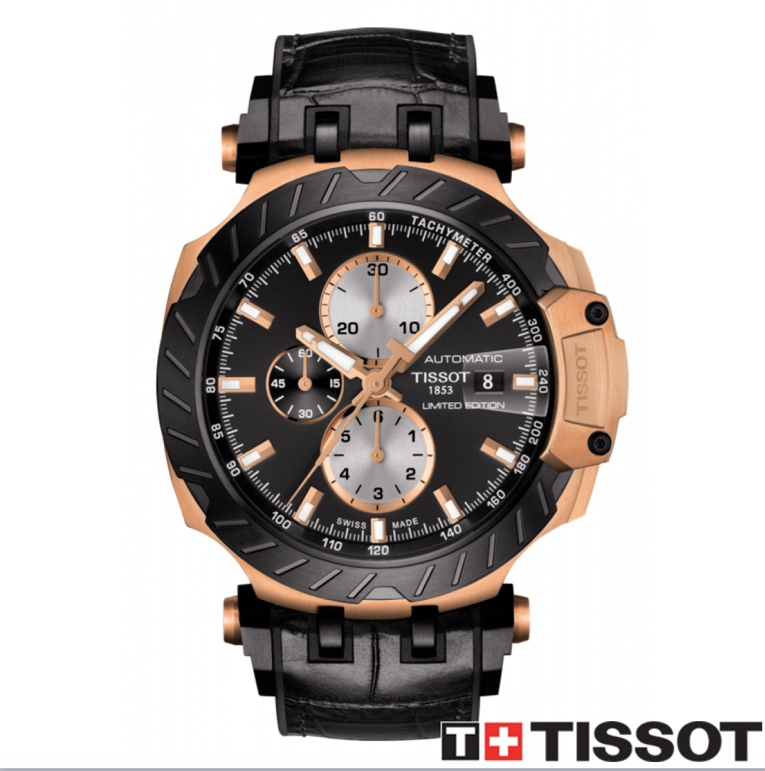 TISSOT 天梭錶 T-RACE極限賽車限量機械計時腕錶 T1154273705100玫瑰金/43mm