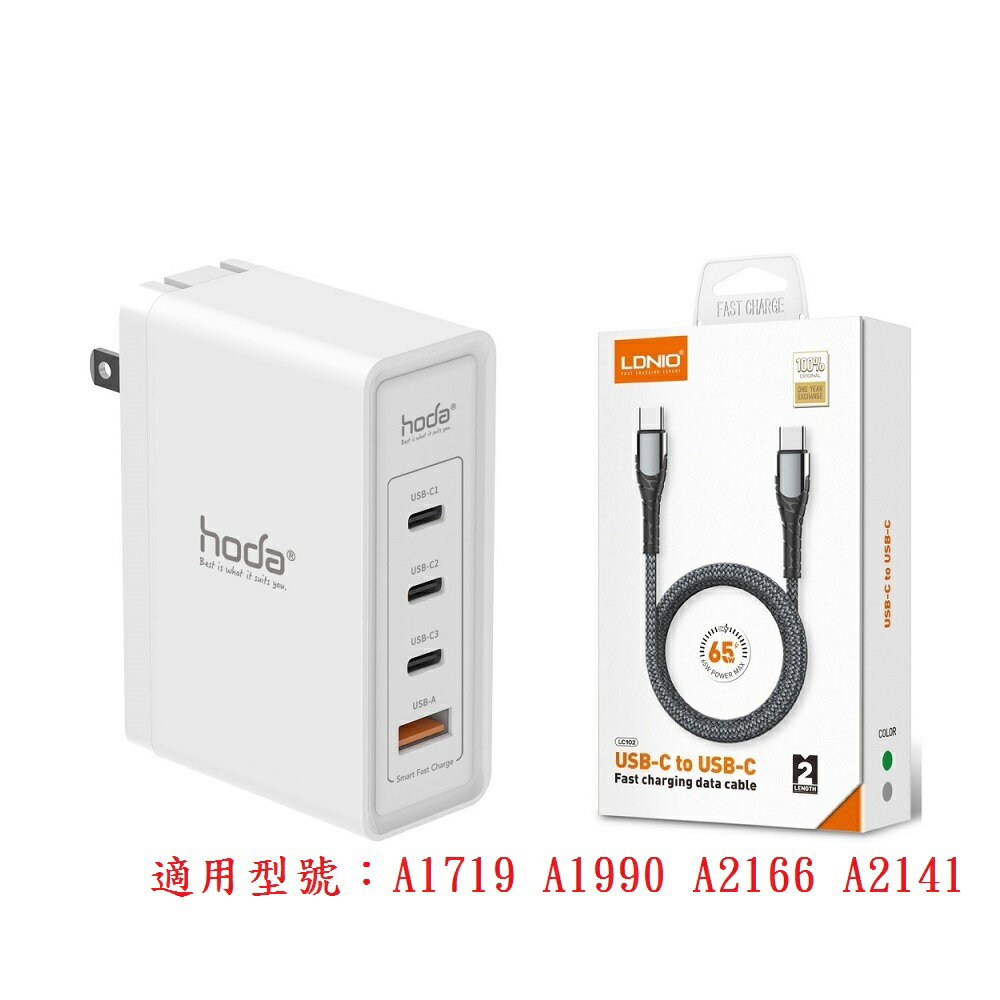 【蘋果筆電】HODA 100w 充電頭 Mac A1719 A1990 A2166 A2141 兩頭Type C