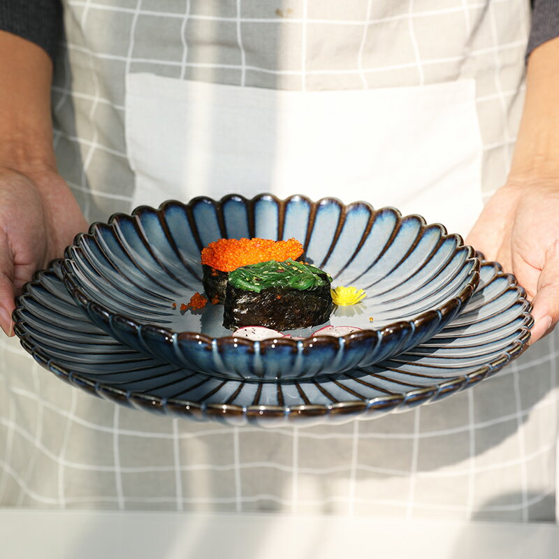 日式陶瓷西餐盤菊皿餐具早餐牛排盤子創意家用菜盤點心圓盤湯盤