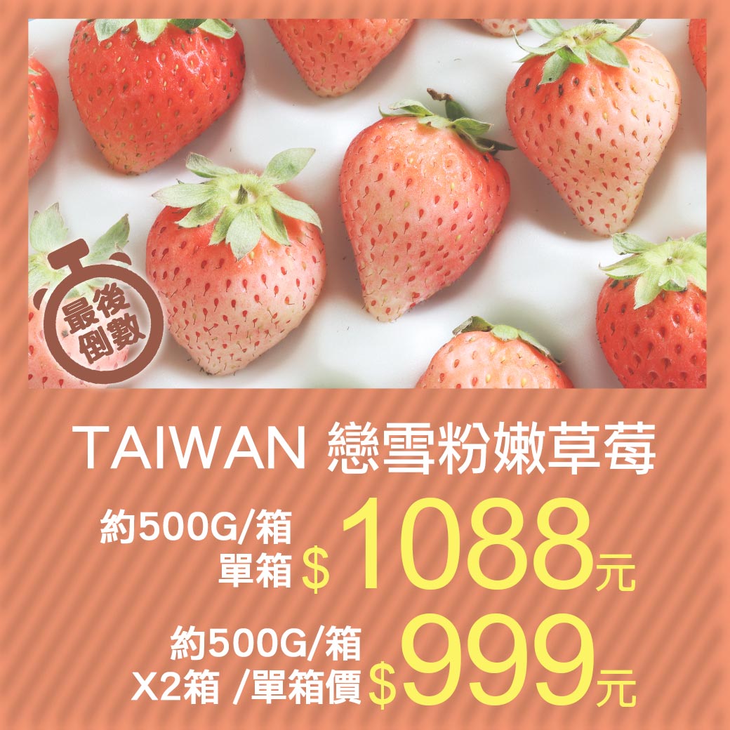 築地一番鮮-台灣獨特-戀雪粉嫩草莓1箱(500g/箱)