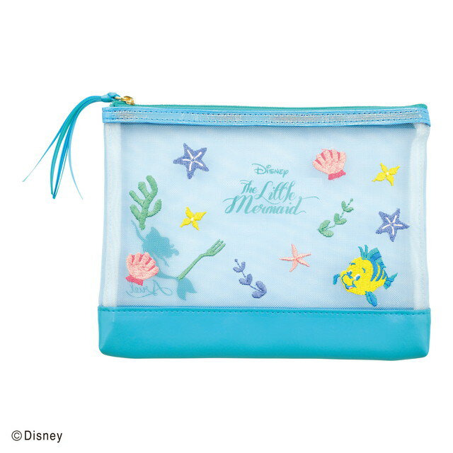 【震撼精品百貨】The Little Mermaid Ariel 小美人魚愛麗兒~日本Disney 美人魚刺繡收納包 化妝包*73337