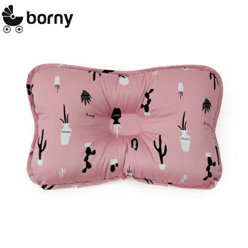 韓國【Borny】3D透氣純棉塑型嬰兒枕(6個月以上適用)(粉花園)