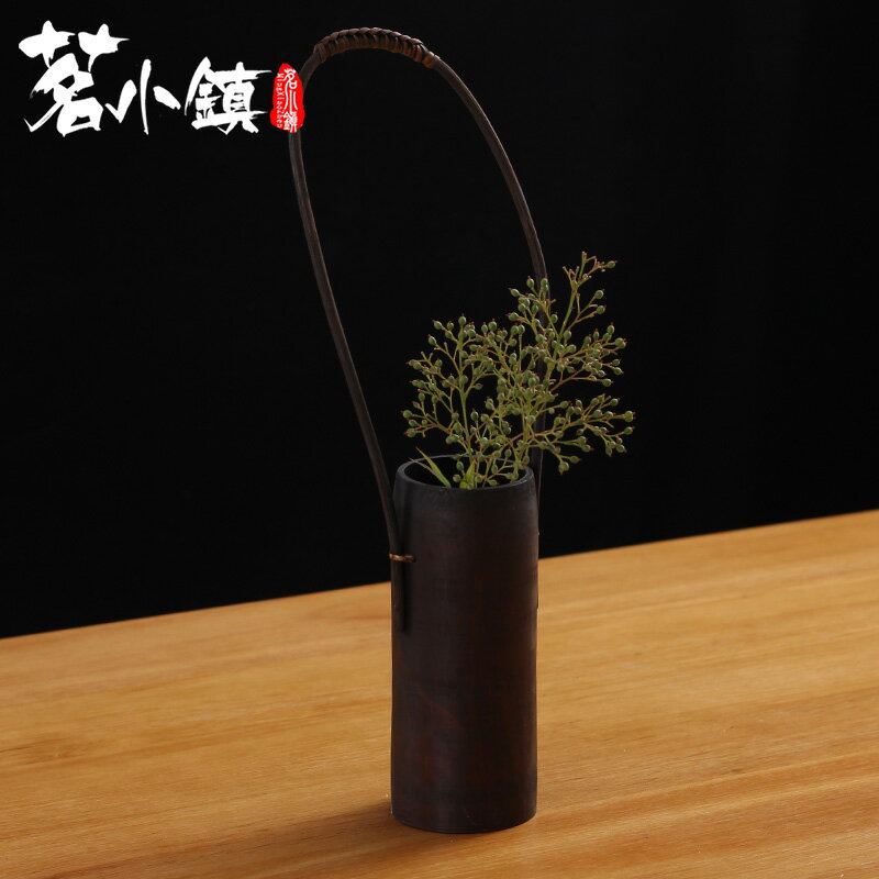 手工花籃中式竹籃竹編花器復古日式花道茶樓茶社裝飾中華花藝擺件| 協貿