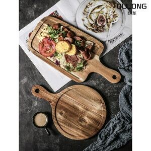 牛排餐盤木質家用日式木盤長方形盤子西餐盤早餐餐具披薩木板托盤
