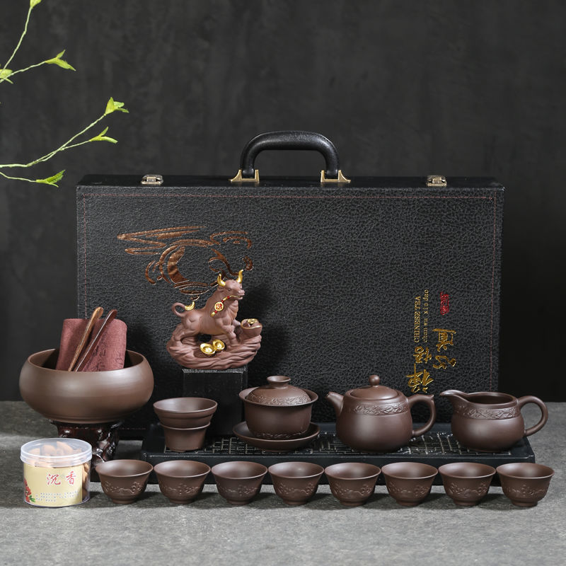 茶具套裝家用整套高檔新款茶杯喝茶辦公室紫砂壺功夫泡茶壺禮盒裝