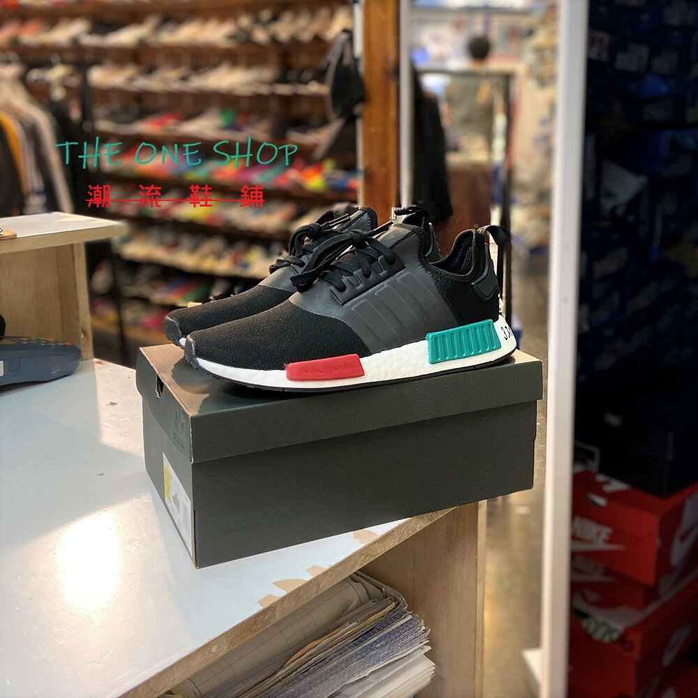 Adidas nmd r1 black cheap green