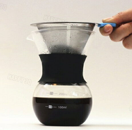 手沖咖啡壺環保省耗材免濾紙不銹鋼細網過濾咖啡400ML咖啡壺滴漏式咖啡壺【AAA3519】