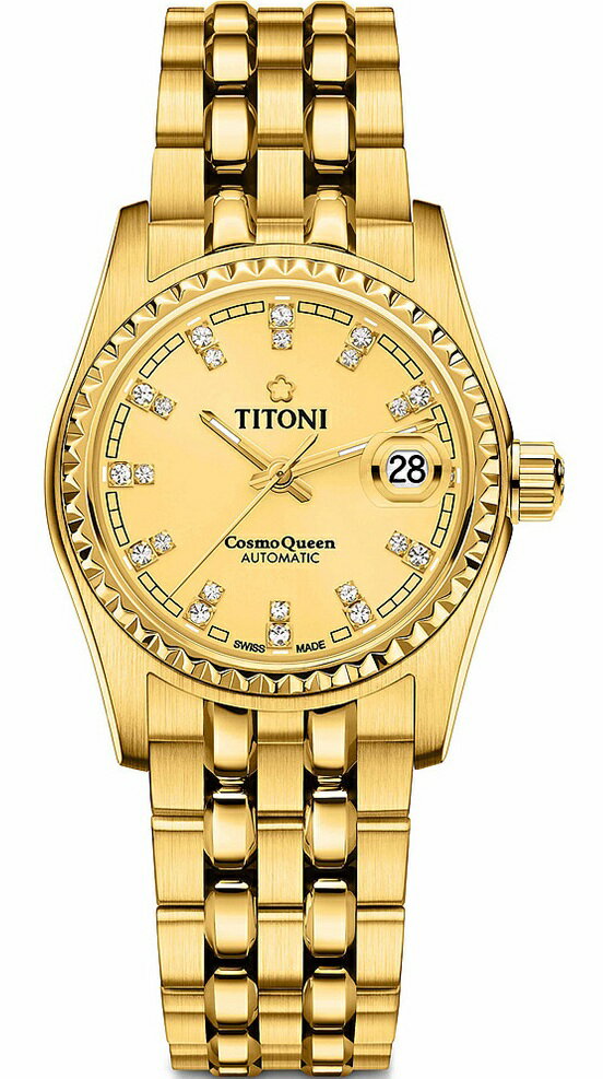 TITONI 梅花錶 宇宙系列 經典 機械女腕表(729G-306)-27mm-全金鋼帶【刷卡回饋 分期0利率】【APP下單4%點數回饋】