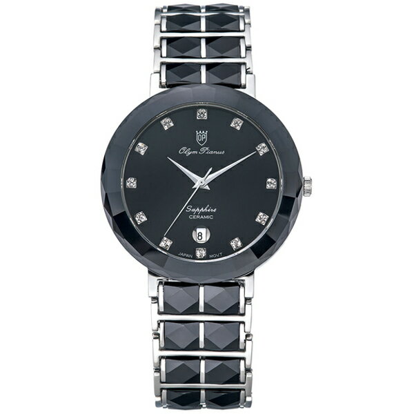 Olym Pianus 奧柏表 8268GS 簡約精美陶瓷腕錶 / 黑面 40.5mm｜樂天全館特惠中★指定刷卡回饋10%