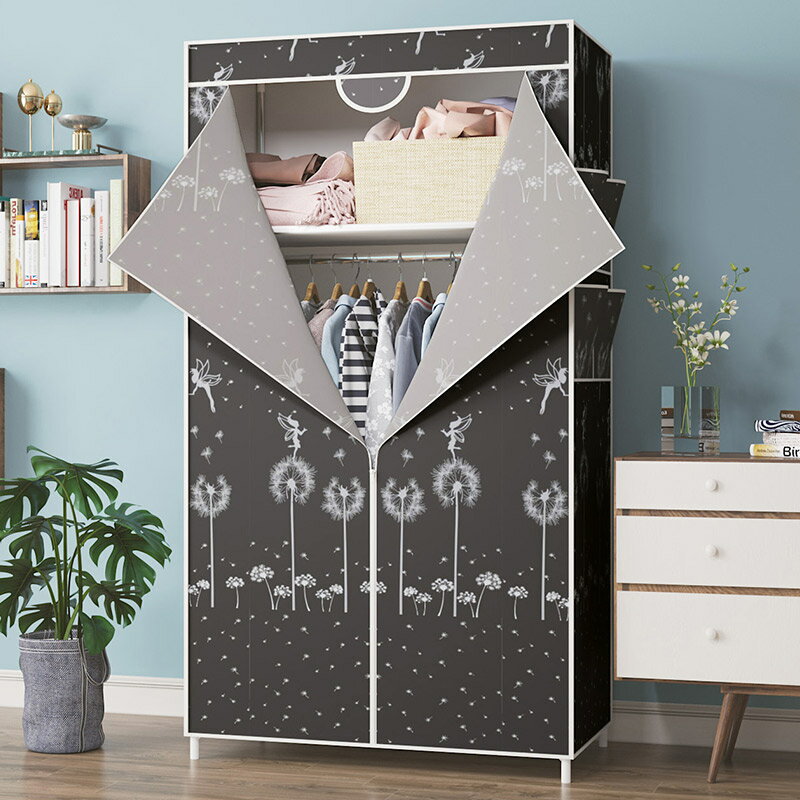 簡易衣柜結實耐用出租房布衣柜家用臥室現代簡約款小戶型收納衣櫥