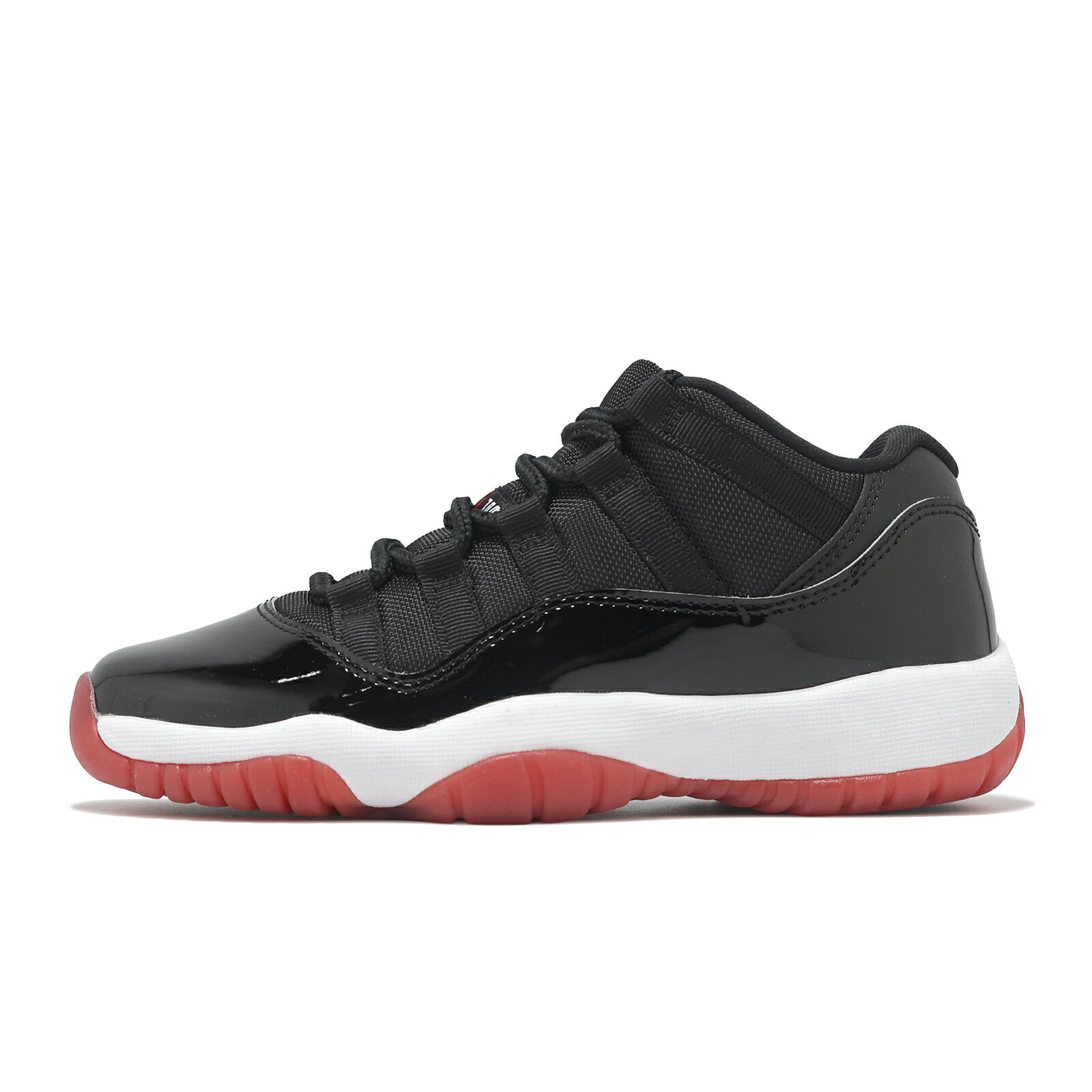 Nike 休閒鞋 Air Jordan 11 Retro Low GS 大童 女鞋 Bred 黑 紅 漆皮