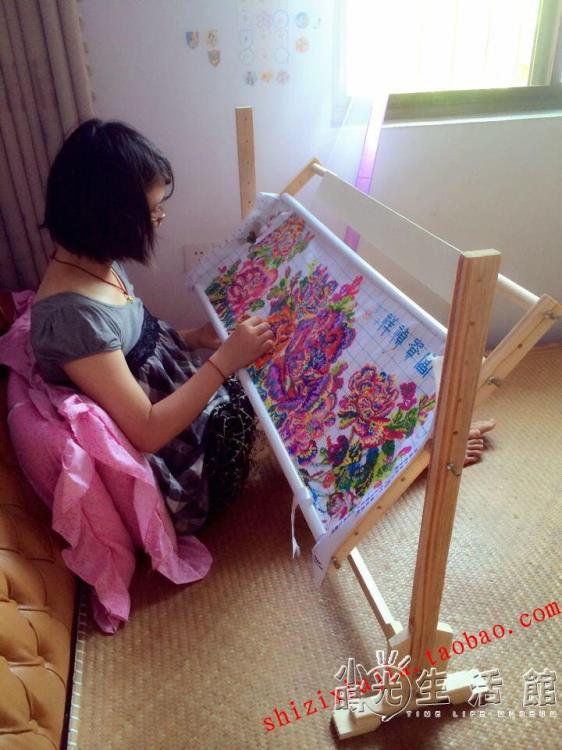 特價十字繡架子清倉大號可調刺繡家用實木手持床上臺式繡架通用「店長推薦」