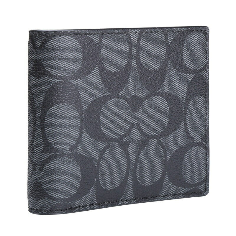 COACH男士C紋PVC短款對折錢包錢夾F74993  (預購)【 購物節優惠 ★ 菲尼斯 國際精品 3折起 】 2