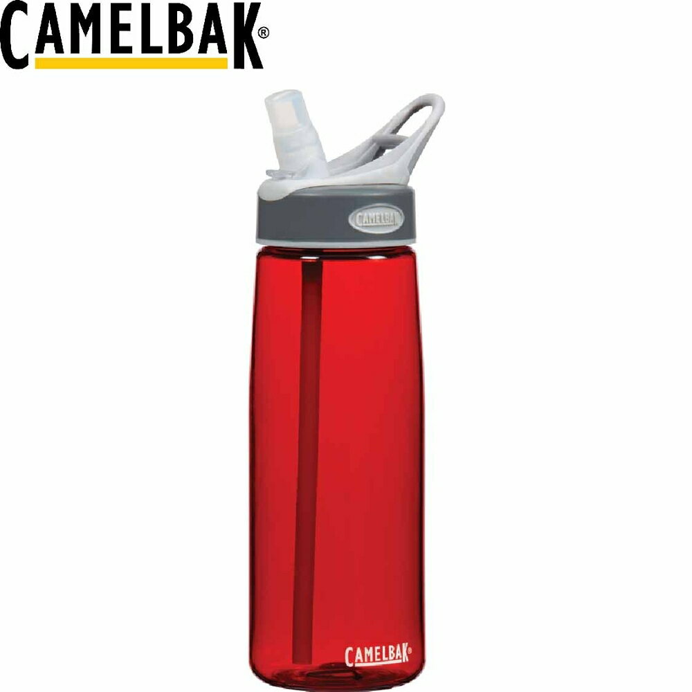 【CamelBak 美國750ml吸管運動水瓶 正紅】 53230/運動水壺/水壺/耐撞擊/抗菌/提把/登山/露營