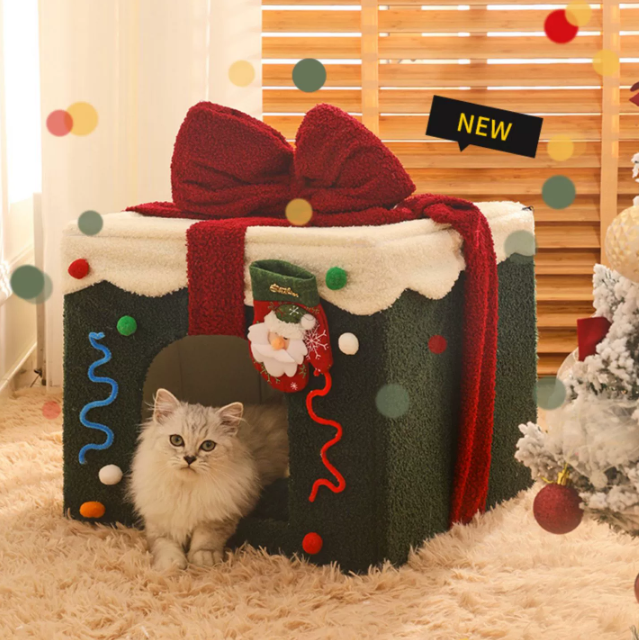 貓窩 聖誕節禮物冬季保暖封閉式房子別墅可拆洗狗窩四季通用