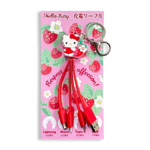 【震撼精品百貨】Hello Kitty 凱蒂貓~日本三麗鷗SANRIO KITTY充電傳輸線鑰匙圈-草莓*26961