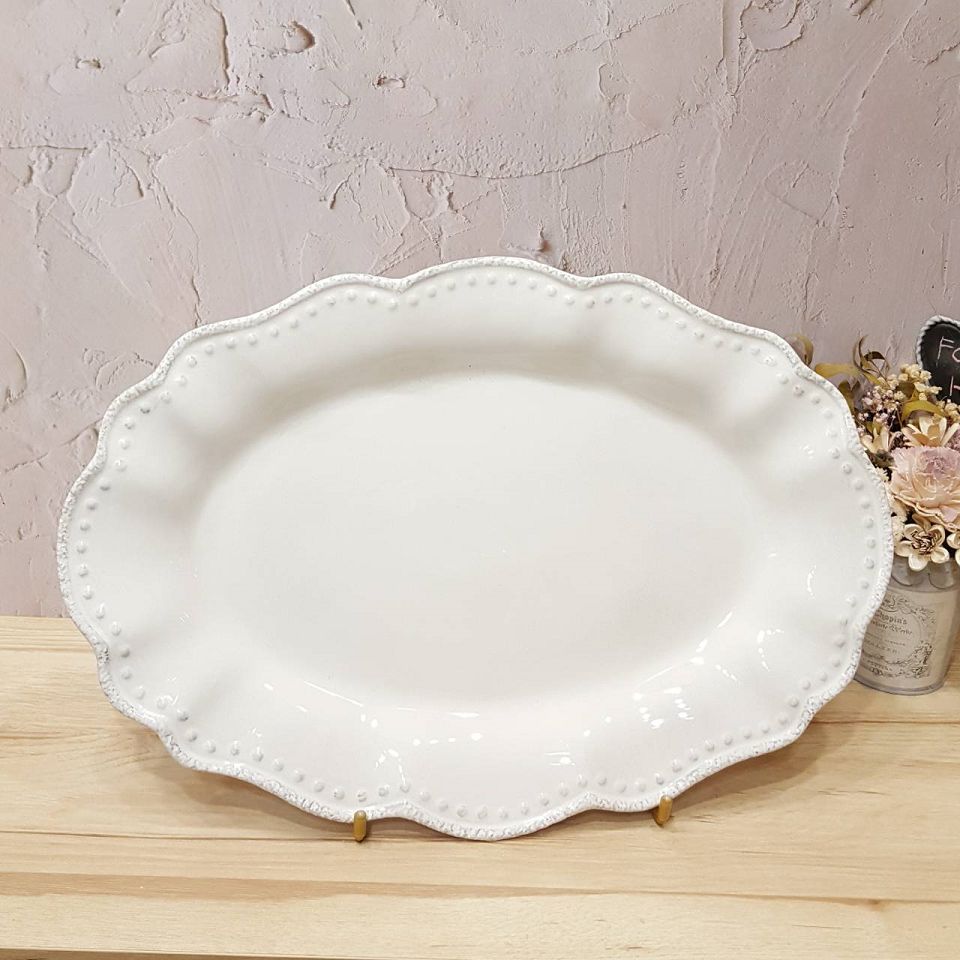美國名品-浪漫古典荷葉宴會盤