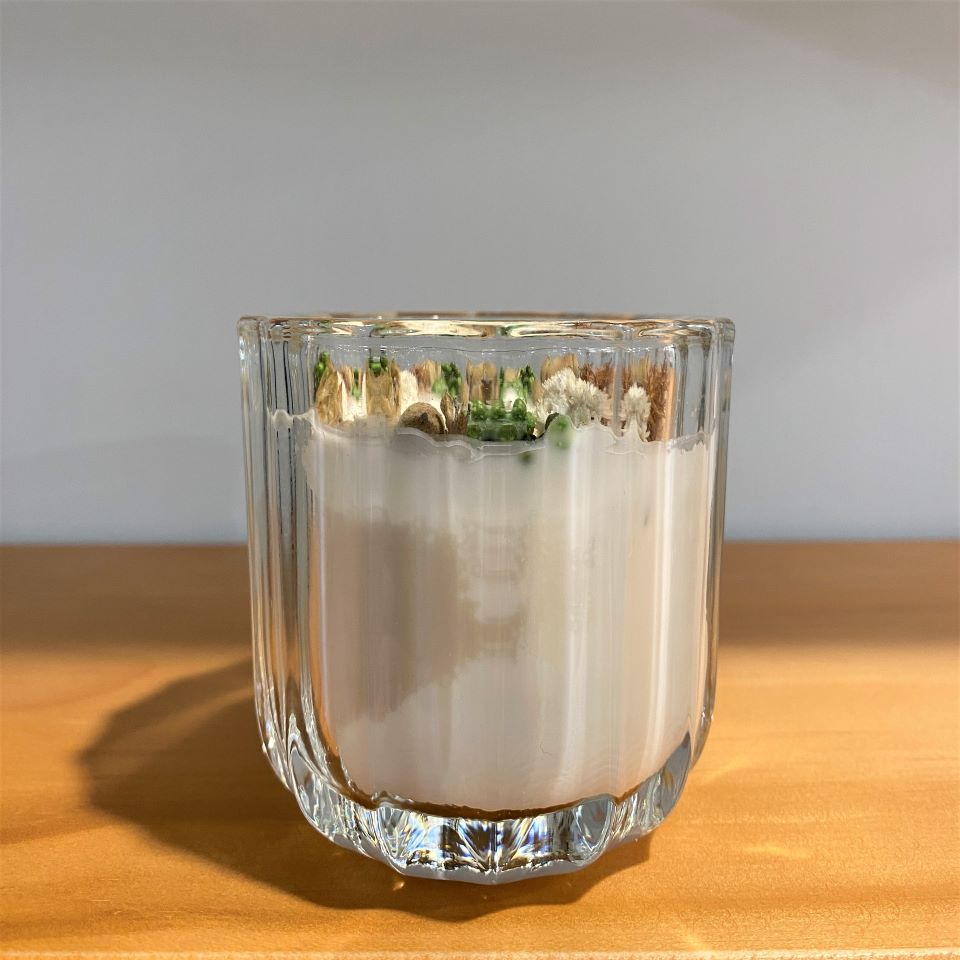 手工蠟燭厚玻璃杯(粗條紋)
