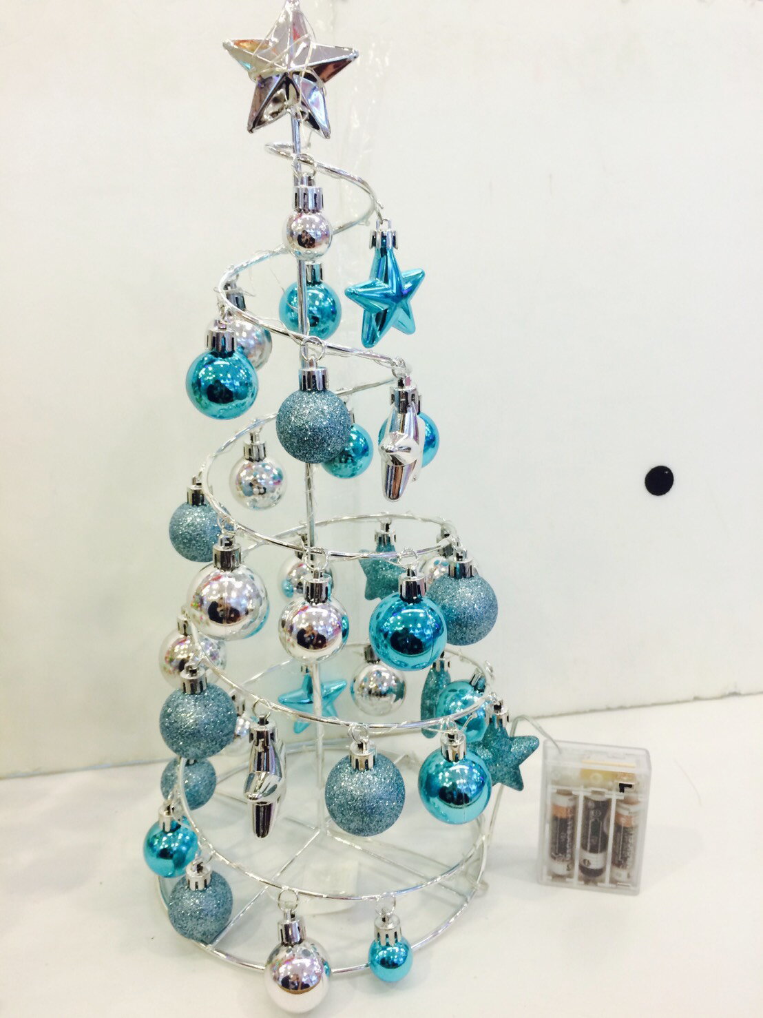 造型球鐵樹燈-藍銀，聖誕節/聖誕佈置/聖誕掛飾/聖誕裝飾/聖誕吊飾/聖誕花材/會場佈置/聖誕球，X射線【X170005】