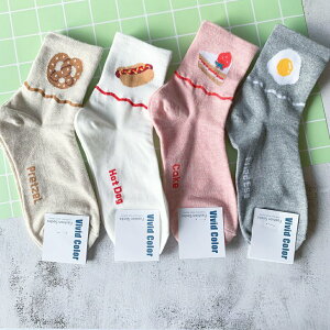 【S.One】韓國襪-韓國製造 空運來台 食物造型 女襪 正韓襪 Vivid color