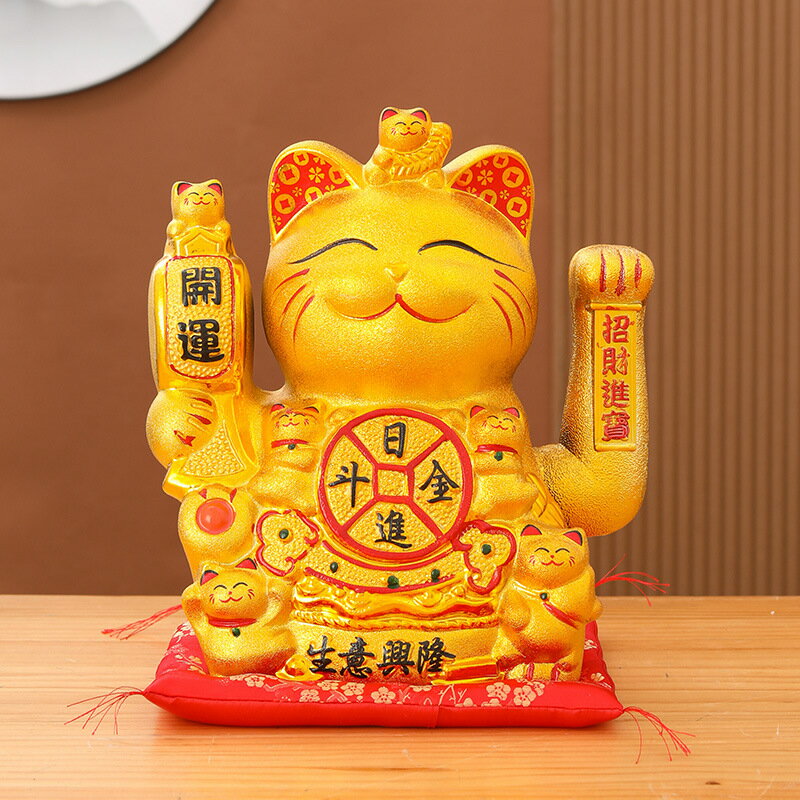 【良品舎】全館免運 開發票 保售後 擺飾 金色電動搖手招財貓擺件陶瓷大號家居收銀臺店鋪開業高檔禮盒禮品