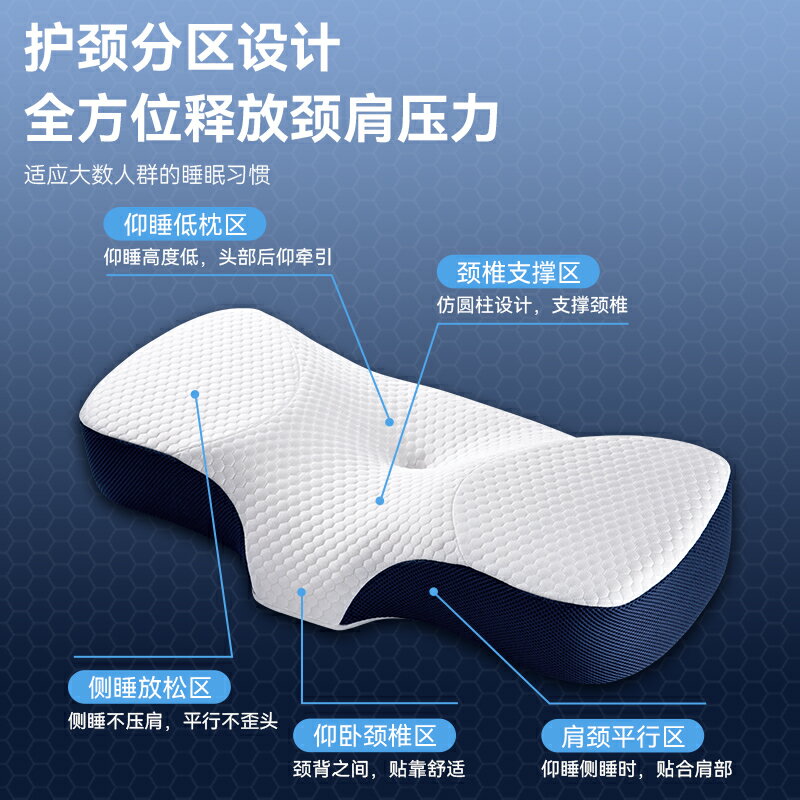 助眠枕 睡眠枕 趴睡枕 枕頭護頸椎助睡眠專用睡眠枕頸椎枕睡覺打呼嚕神器記憶棉枕芯單人『cyd20376』【北歐居家生活】