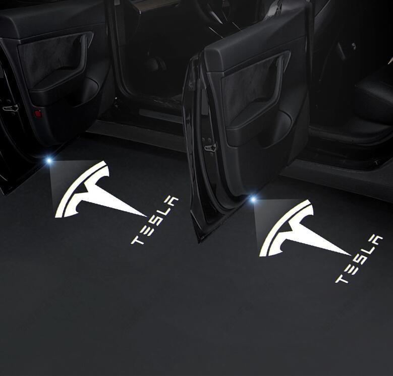 【可開發票】專用於特斯拉model3/X/S/Y汽車車門迎賓燈氛圍燈投影燈改裝飾