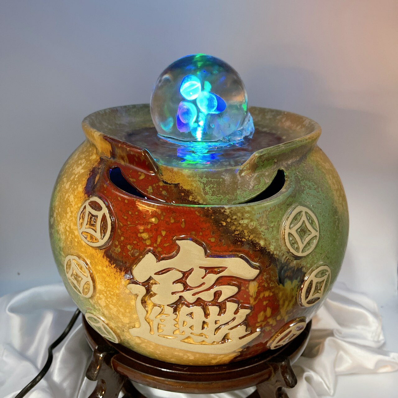 Sweet Heart 田芯開運精選 💯台灣現貨 MIT鶯歌 陶瓷 五行 招財進寶 時來運轉 流水 盆 (大水琴) 2