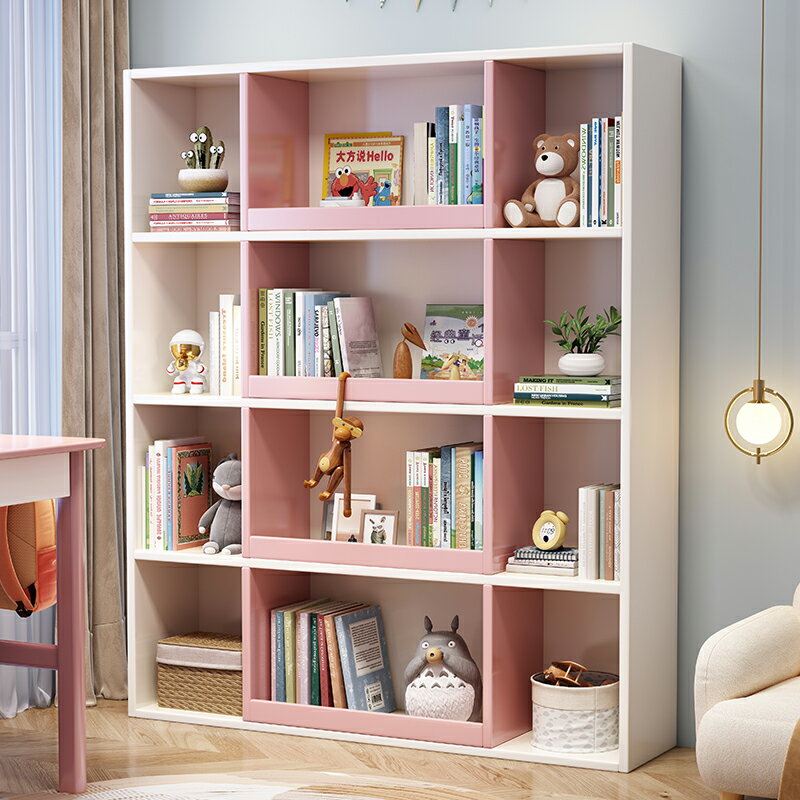 書架 書柜 置物架 兒童書架繪本架實木幼兒園寶寶玩具收納柜家用落地書柜客廳儲物柜