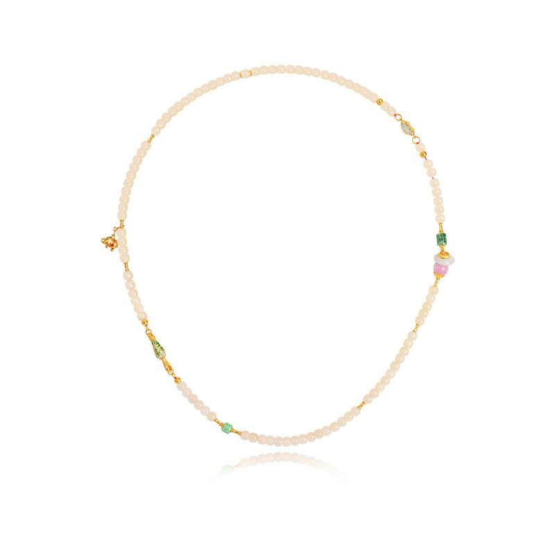 【巴黎精品】925純銀項鍊和闐玉毛衣鏈-鍍18K金紫鋰輝翡翠平安扣女飾品a1ha34