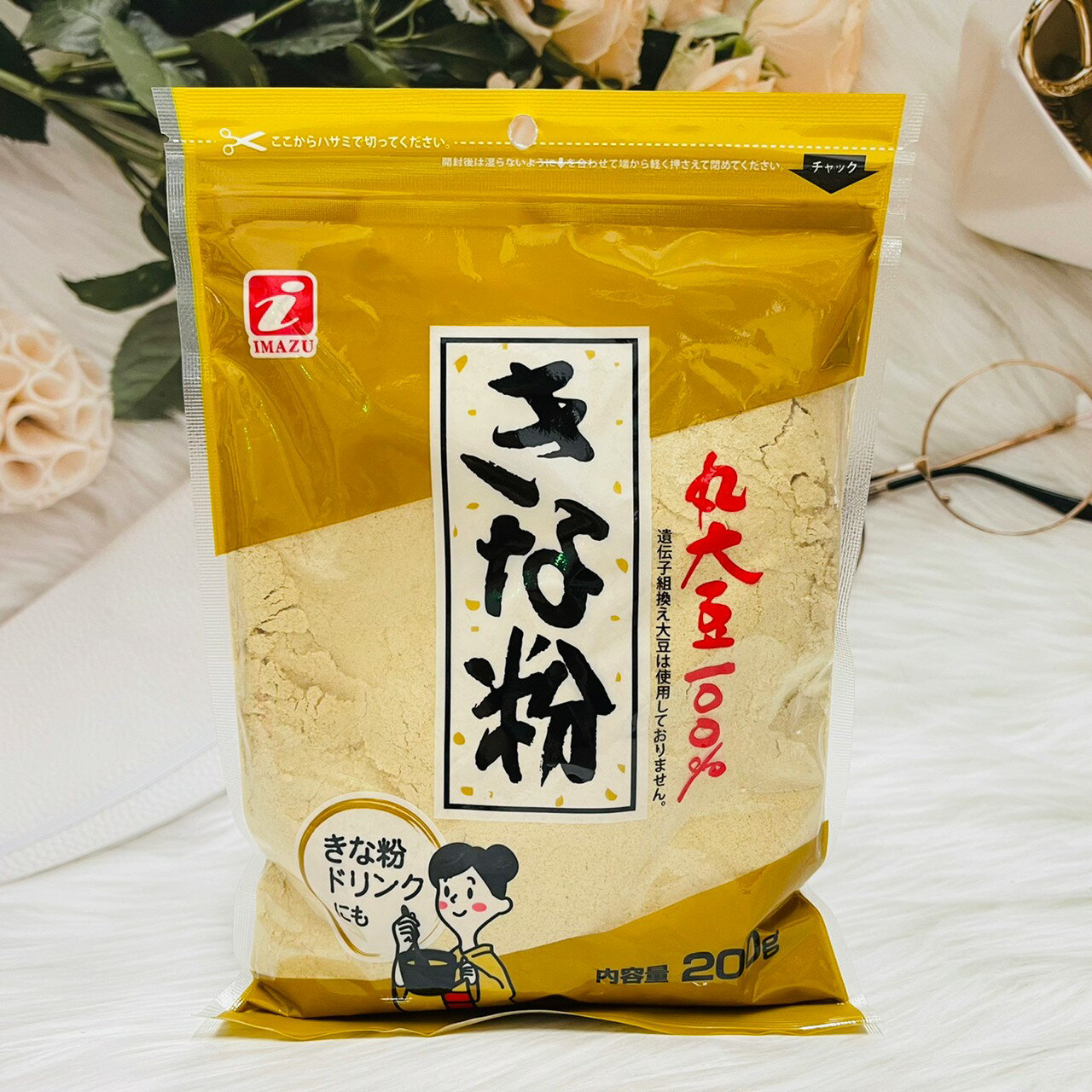日本 今津黃豆粉 200g 丸大豆100% 可加在牛奶、麻薯、優格、蕨餅一起食用｜全店$199免運