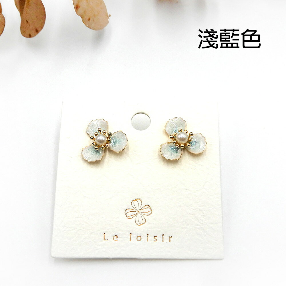 小時光x覓品竹北手作店-清新鳶尾花貼耳耳環-共6色 6