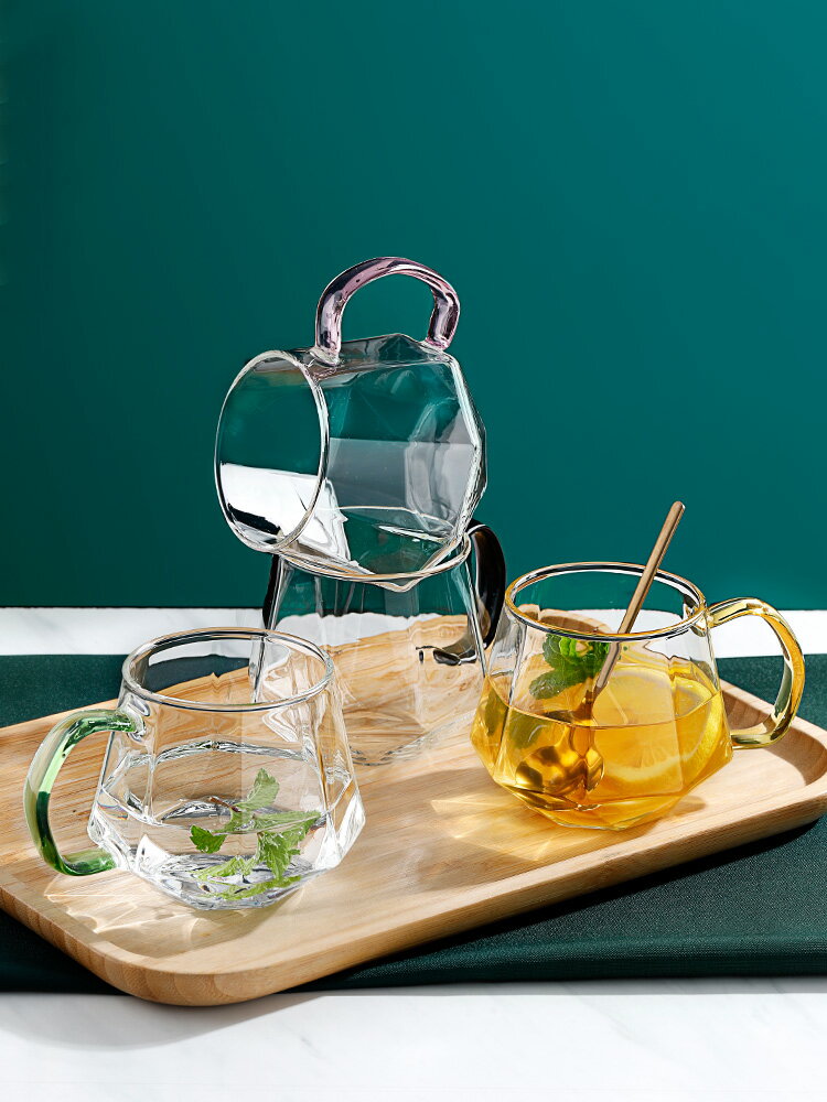 水杯套裝家用客廳喝水的杯子玻璃杯創意個性潮流高檔透明簡約ins