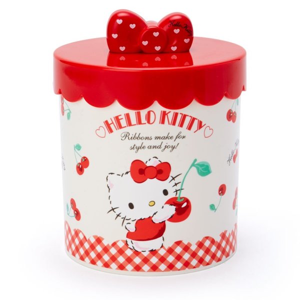 大賀屋 日貨 HELLO KITTY 置物罐 珠寶罐 收納罐 飾品盒 筆筒 浴室收納 KT 正版 L00011193