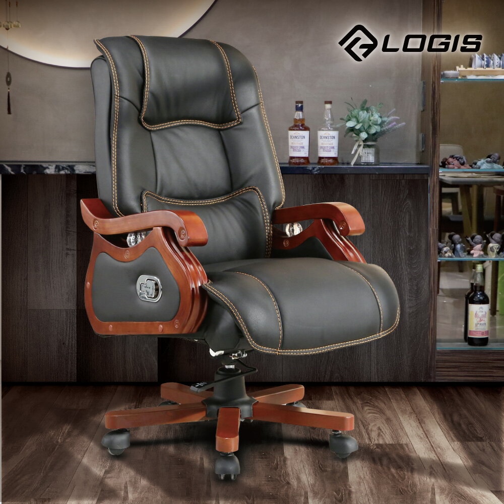 辦公椅/電腦椅/皮椅 阿伯特真皮主管辦公椅 電腦椅 皮椅【LOGIS邏爵】【DIY-CJ1001】