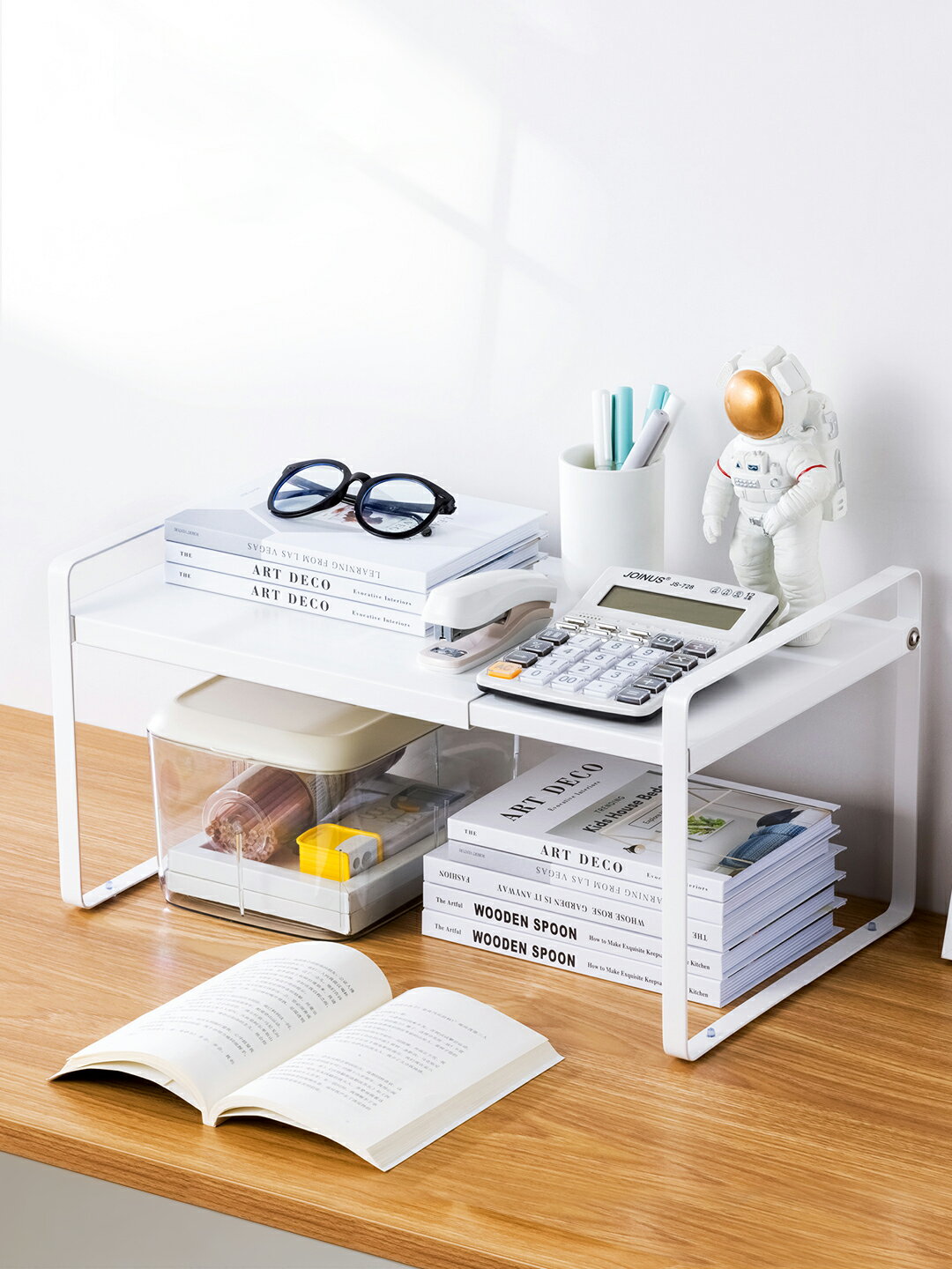 書桌上學生書架簡易桌面伸縮置物架家用辦公簡約小型宿舍收納神器