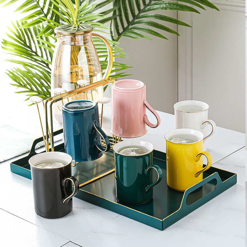 可識別輕奢水具套裝客廳家用杯具能加熱水壺茶杯創意陶瓷杯子套裝