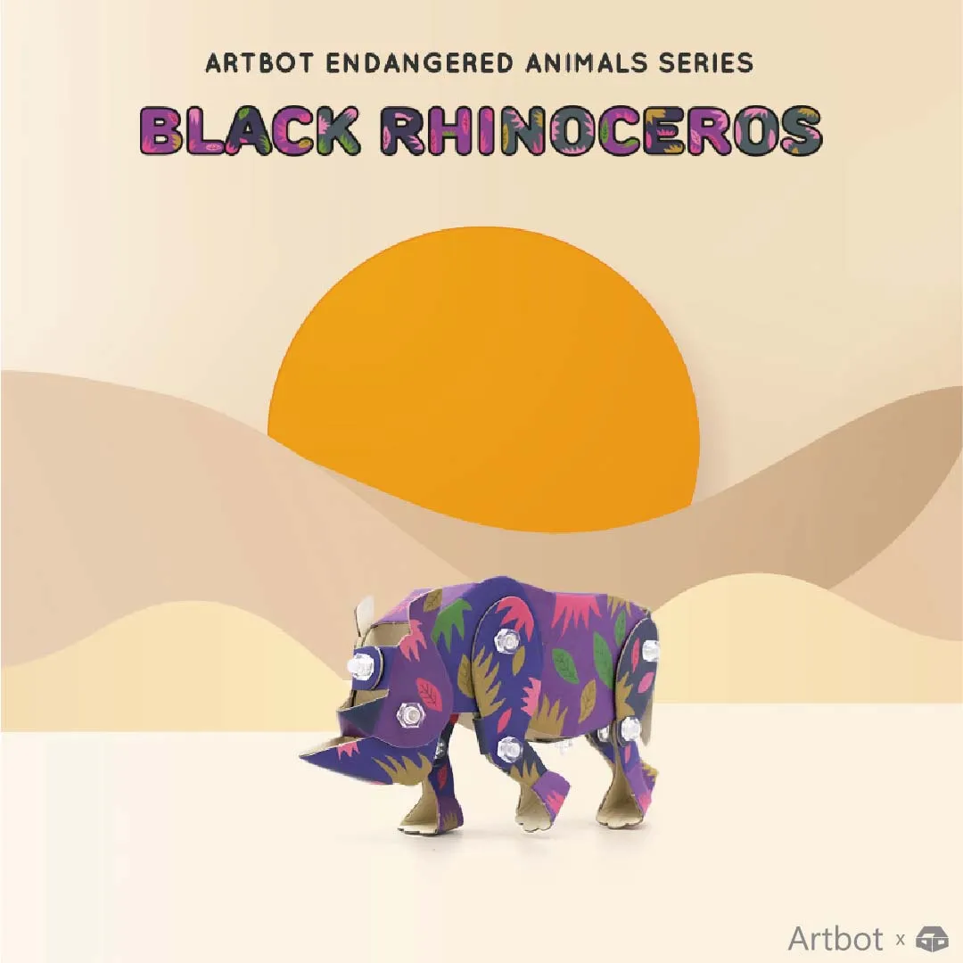 【築實精選】Artbot × 甘蔗紙玩具 Animals Series（犀牛）
