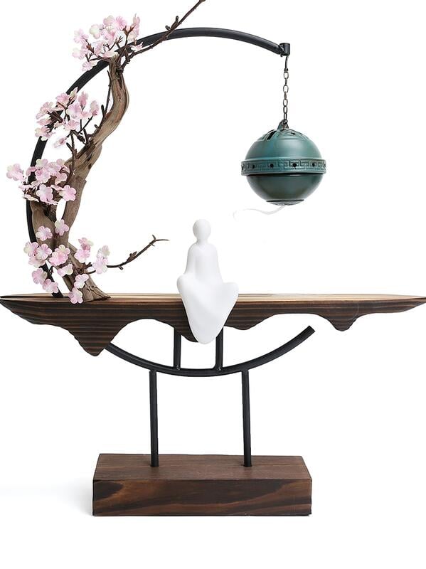 【可開發票】新品下殺-倒流香爐中式家用客廳辦公室吊掛倒流香沉香熏香創意香薰實木擺件 1