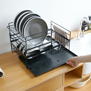 廚房碗碟架瀝水架家用簡約置物架廚房放碗收納多層不銹鋼瀝碗架1入