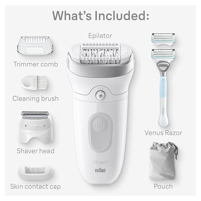 Braun【日本代購】百靈Silk-épil 7 脫毛器,乾濕兩用持久光滑肌膚SE7