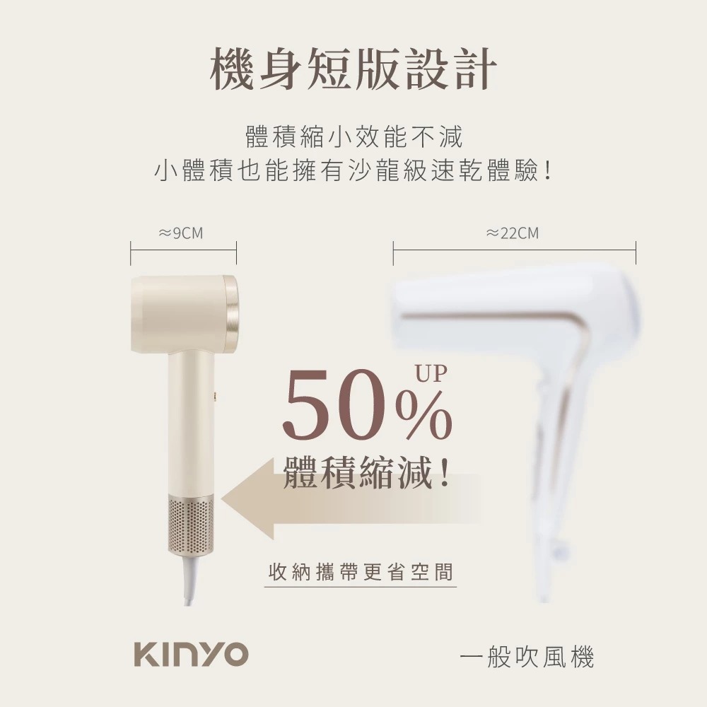〖KINYO〗 輕潤負離子無刷吹風機 (KH) 高速大風量 折疊 負離子 |低噪音 5