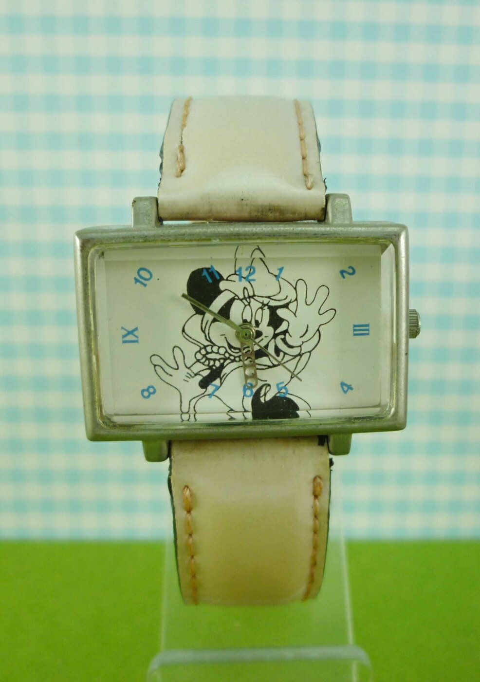 【震撼精品百貨】米奇/米妮 Micky Mouse 造型手錶-米妮哈囉圖案-粉白色 震撼日式精品百貨