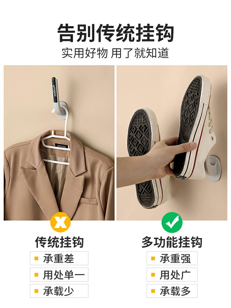掛鉤強力粘膠免打孔廚房浴室無痕粘鉤壁掛墻上門後掛衣架承重鉤子