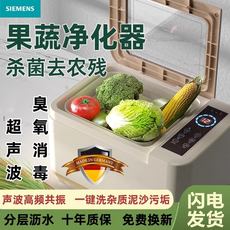 【高品質超低價】德國進口超聲波果蔬清洗機凈化器洗菜機食材全自動便攜瀝水籃神器