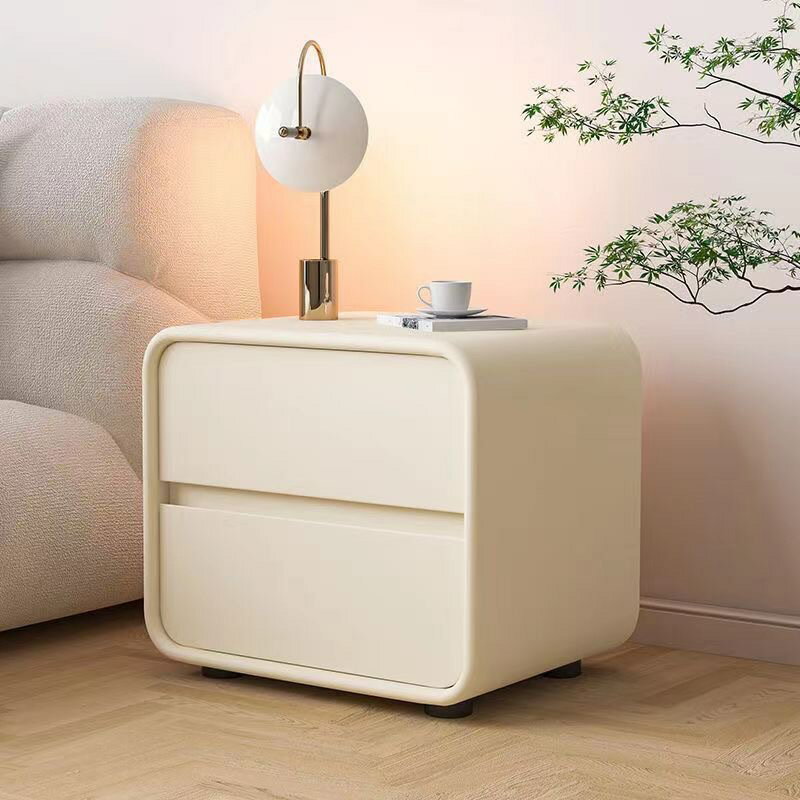 新款床頭櫃臥室小型床邊櫃實木簡約時尚奶油風ns輕奢儲物櫃
