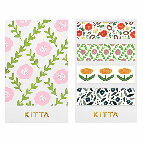 【日本KITTA】 隨身攜帶和紙膠帶 KIT027 花朵3 / 本