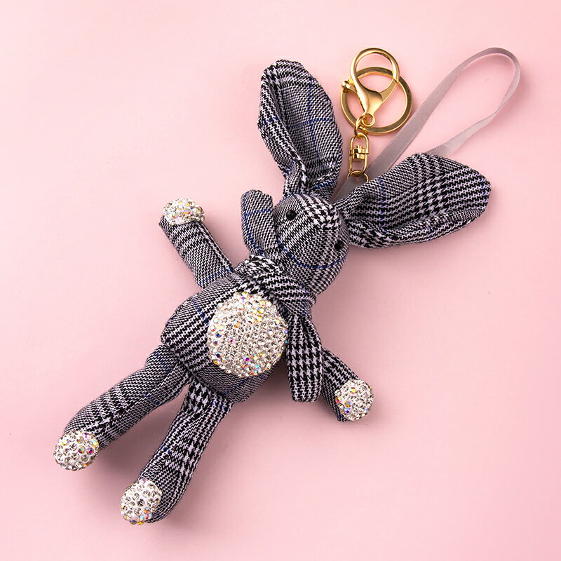 玩偶兔公仔鑰匙扣掛件創意個性汽車鏈圈環鎖匙網紅INS女書包掛飾
