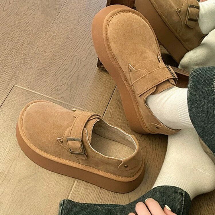 厚底勃肯鞋2025秋款新款單鞋一腳蹬圓頭復古增高舒適百搭豆豆鞋