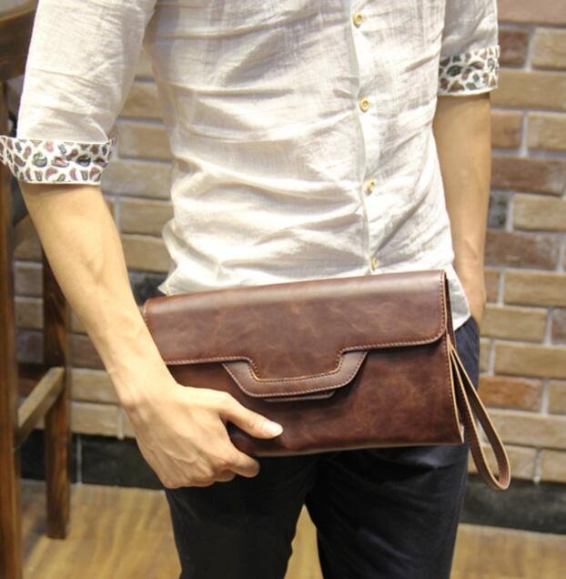 FINDSENSE Z1 韓國 時尚 潮 男 皮質 多功能 手拿包 手機包 煙包 手抓包 側背包 2色
